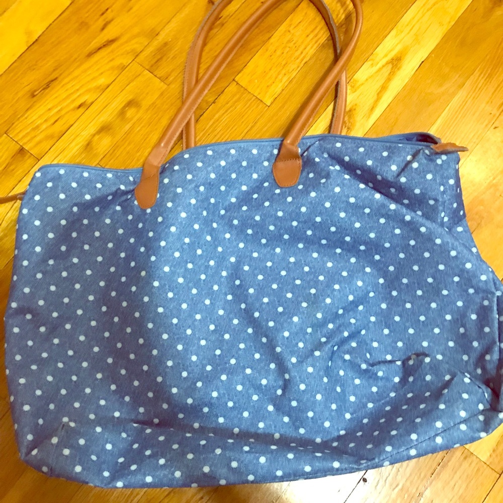 Polka dot beach bag / baby bag